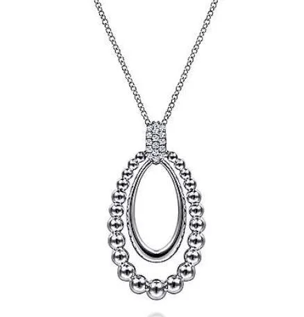 Ladies twisted gold necklaces-925 Sterling Silver White Sapphire Pendant Necklace