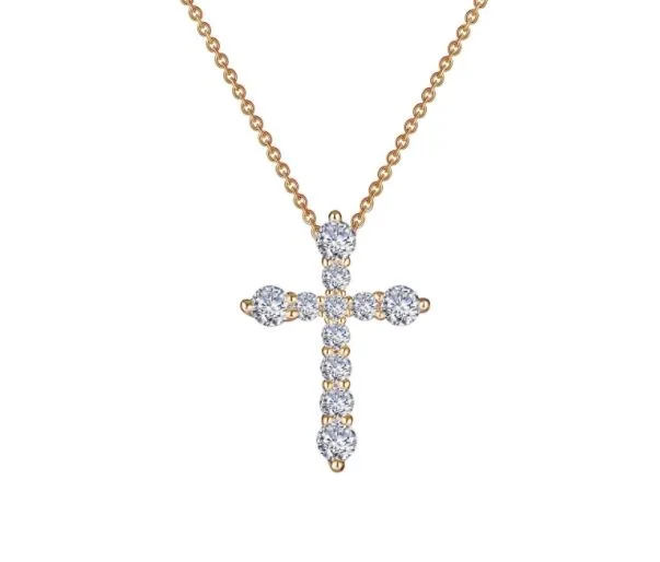 Ladies geometric pendant necklaces-0.67 CTW Cross Pendant Necklace