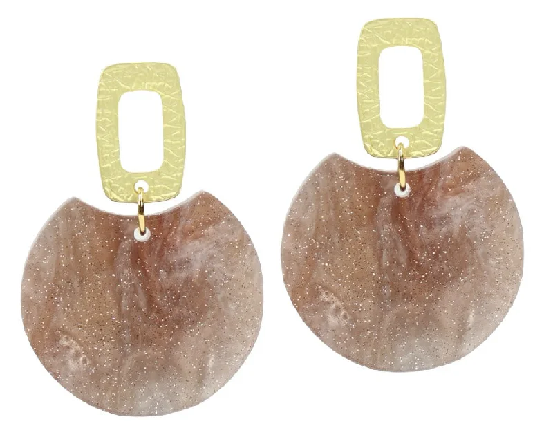 Ladies gold earrings-The Leighton Earring - Mocha