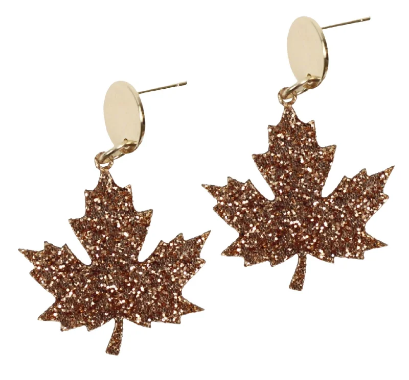 Ladies chandelier drop earrings-The Maple Leaf Earring