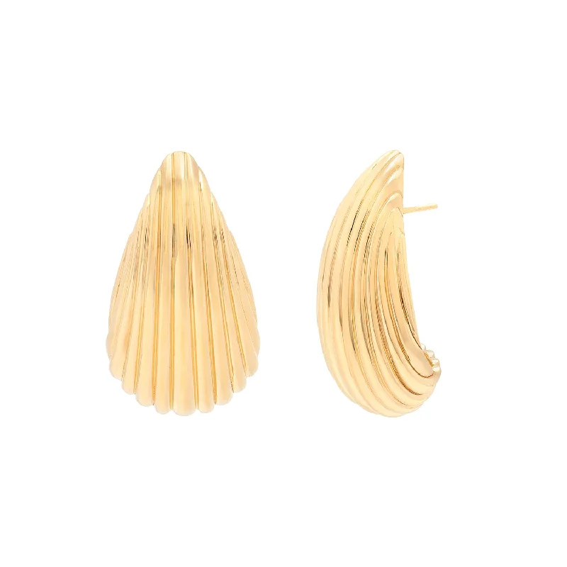 Ladies hoop earrings-Shell Earrings | Gold