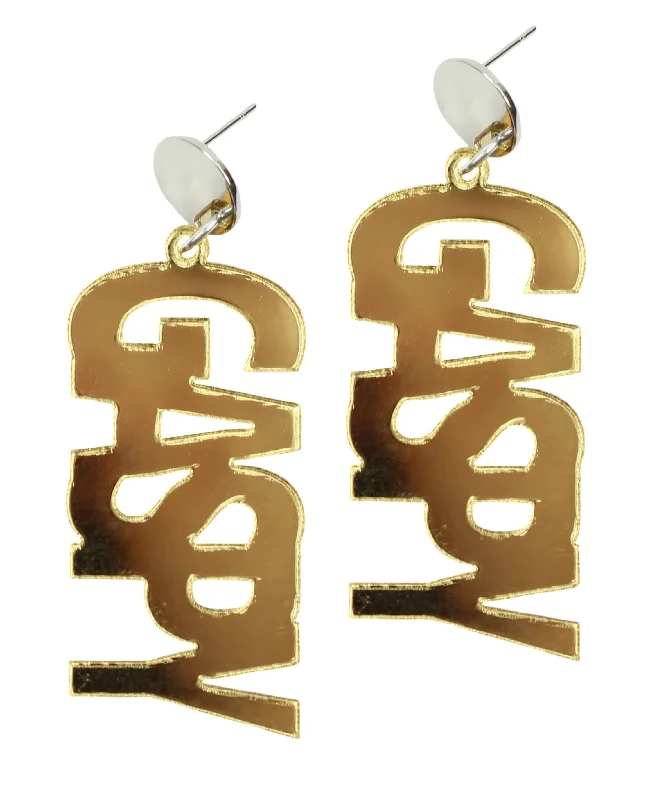 Ladies gold diamond earrings-Gaspy Earring