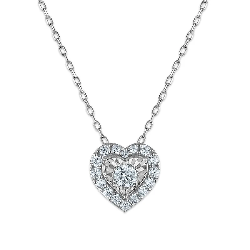 Ladies designer pendant necklaces-LoveSong EcoLove 1/2 CTW Diamond Heart Pendant