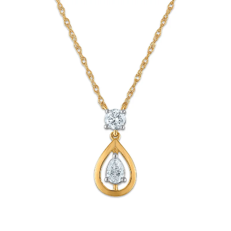 Ladies birthstone pendants-EcoLove Lab Grown Diamond 18-inch Pendant in 10KT Yellow Gold