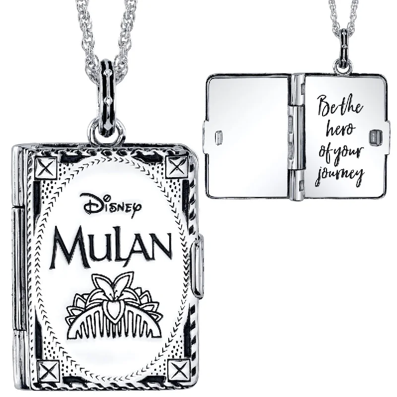 Ladies monogram necklaces-Disney X RockLove MULAN Storybook Pendant