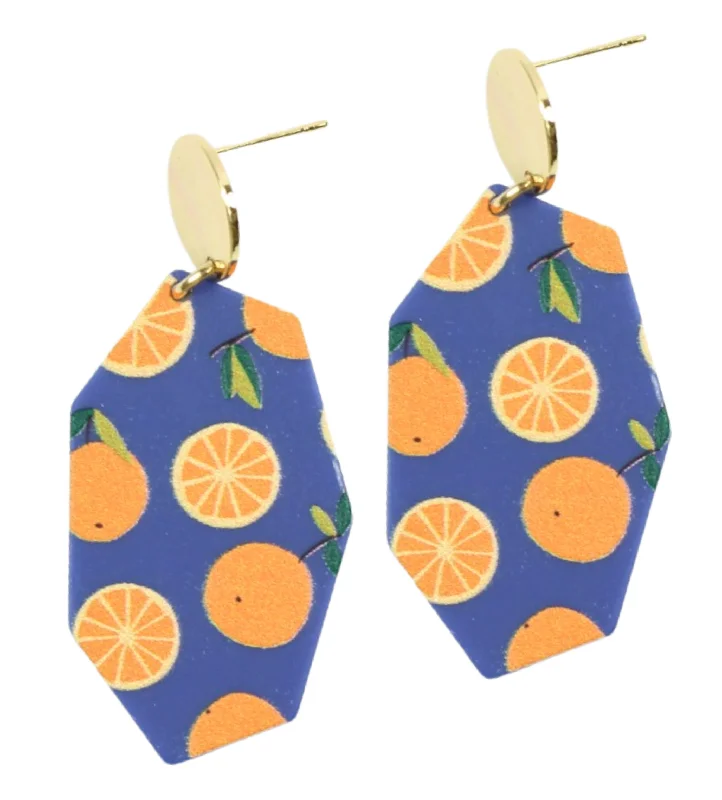 Ladies hoop earrings with diamonds-The Orange Slice Earring