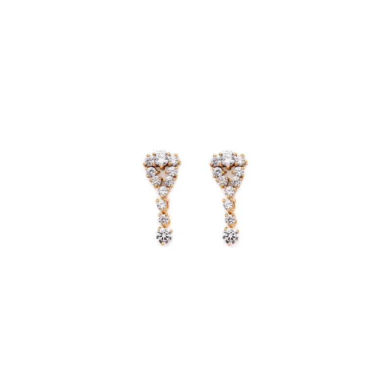 Ladies heart-shaped earrings-Petite Royale Earrings | CZ