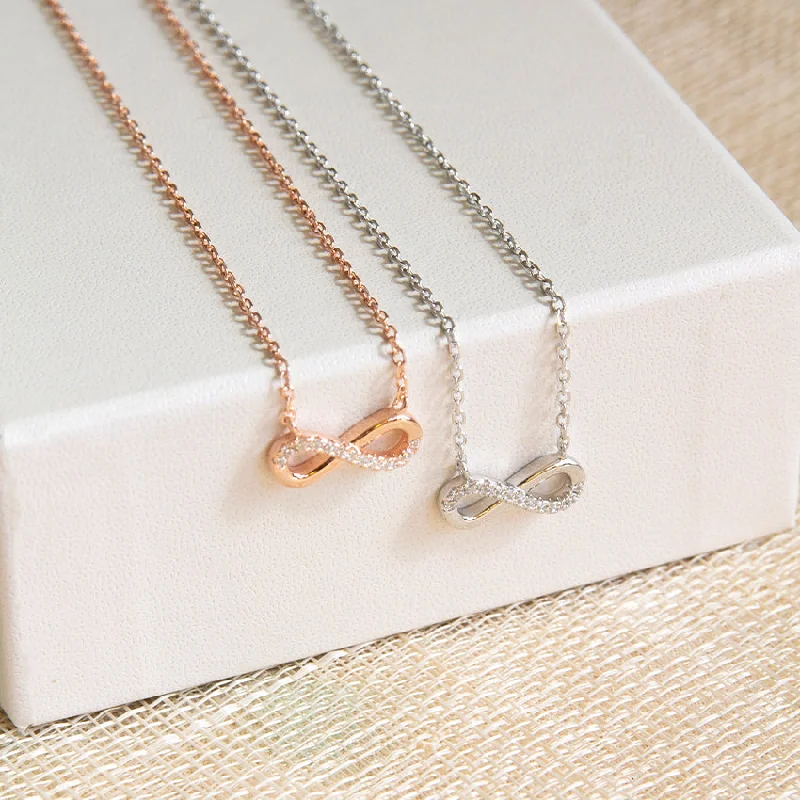 Ladies heart-shaped necklaces-Infinity Bling Necklace