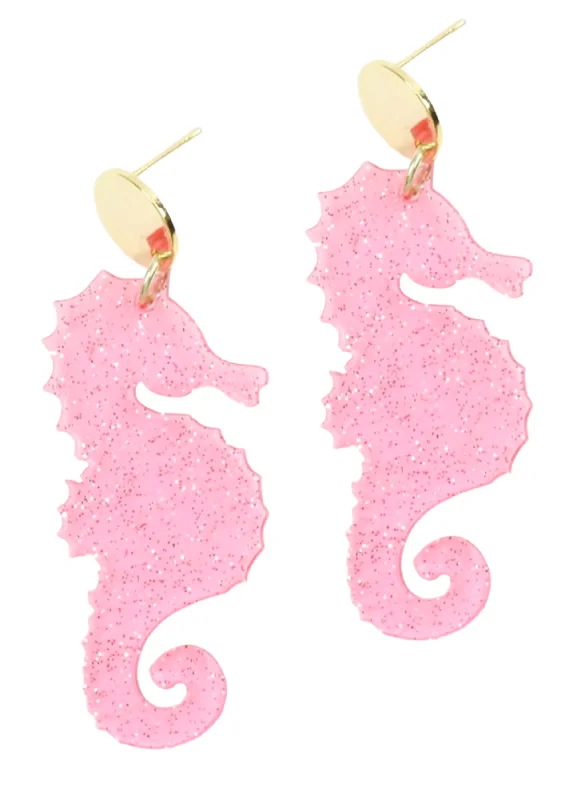 Ladies gold earrings-The Sea Horse Earring