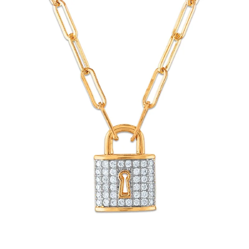 Ladies luxury necklaces-EcoLove 1/4 CTW Lab Grown Diamond 18-inch Necklace in 10KT Yellow Gold