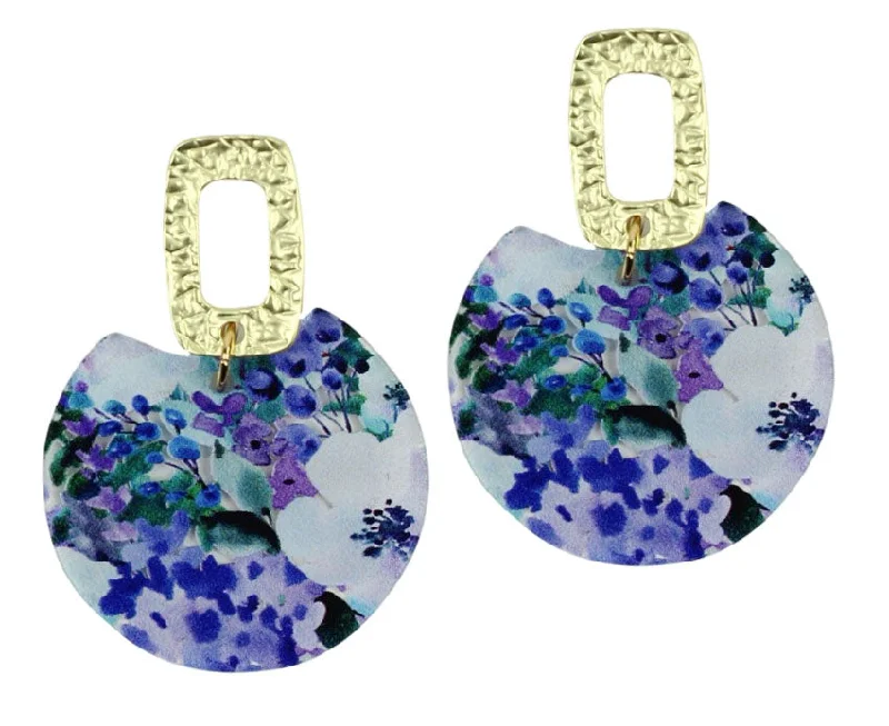 Ladies unique earrings-The Leighton Earring - Blueberry Floral