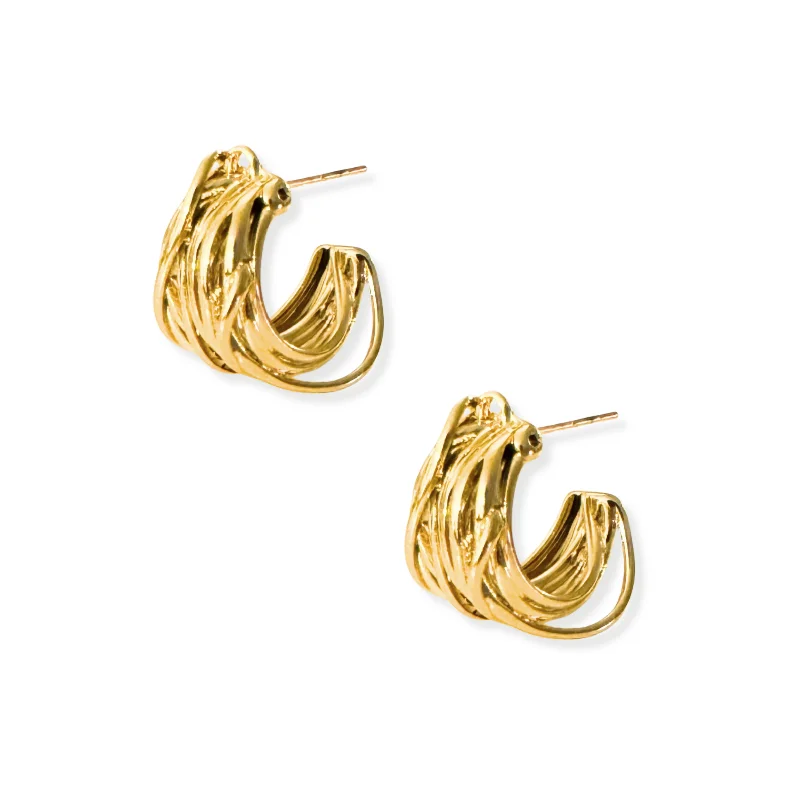 Ladies diamond stud earrings-Wired Hoop Earring