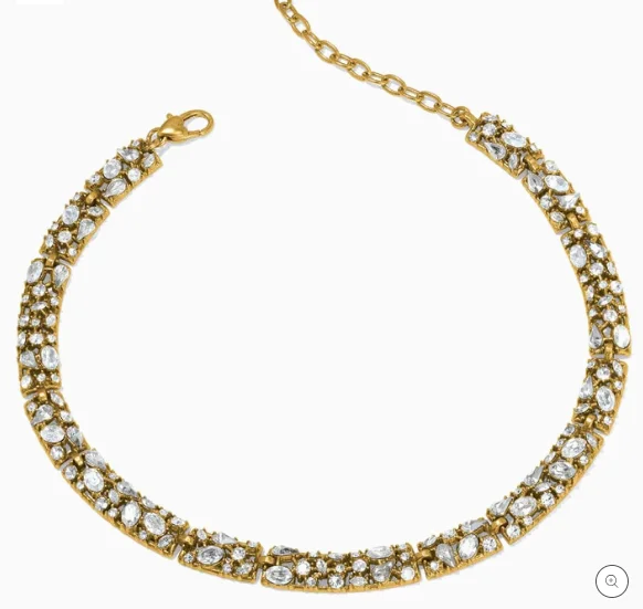 Ladies rhinestone necklaces-One Love Golden Collar Necklace