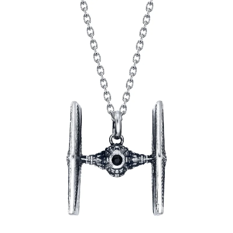 Ladies sterling silver necklaces-Star Wars X RockLove TIE Fighter Necklace