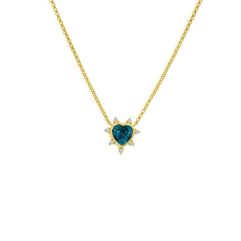 Ladies gold-plated charm necklaces-Bezel Heart Necklace