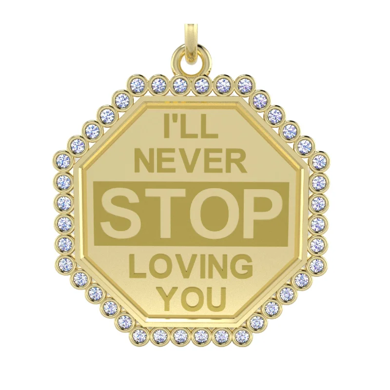 Ladies gold pendant necklaces-Stop Sign Pendant