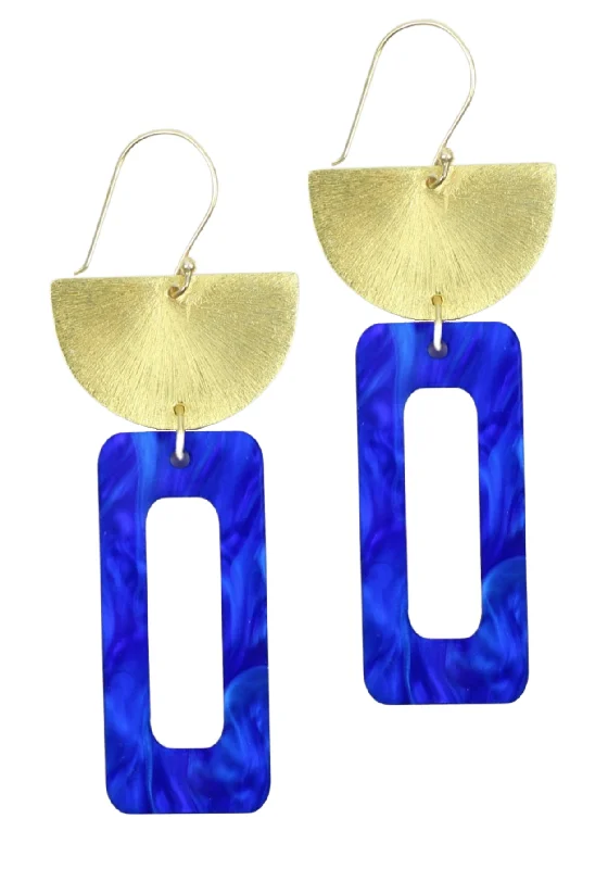 Ladies oversized earrings-The Blake Earring - Blue