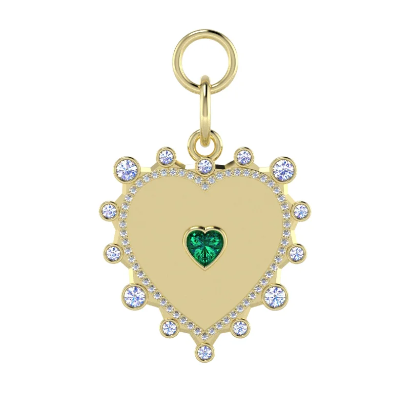 Ladies boho necklaces-Heart + Diamond Halo Pendant