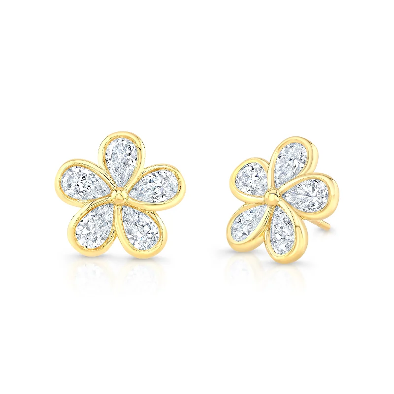 Ladies custom-designed earrings-Buttercup Flower Earrings