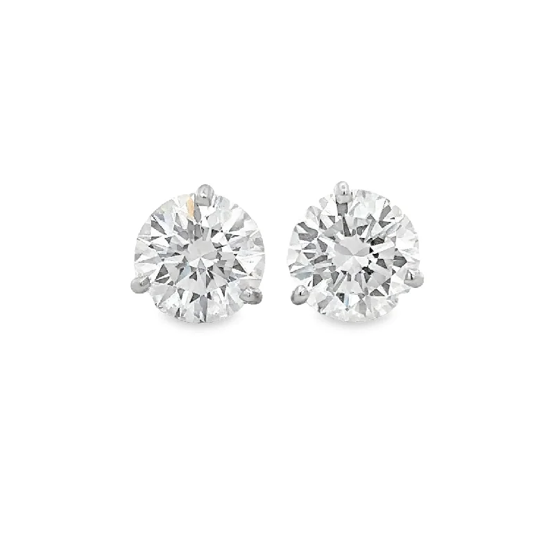 Ladies wedding earrings-GIA 5.07 CTW Diamond Stud Earrings in White Gold