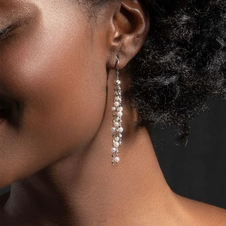 Ladies teardrop earrings-Debut Pearl Earrings