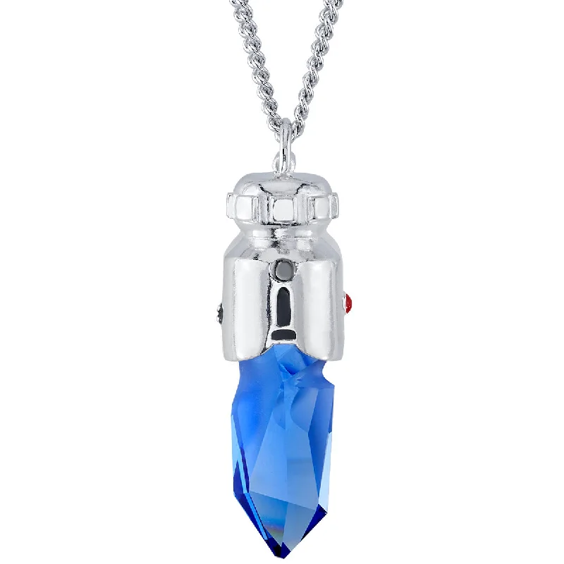 Ladies initial necklaces-Star Wars X RockLove Padawan Ahsoka Tano Blue Kyber Crystal Necklace