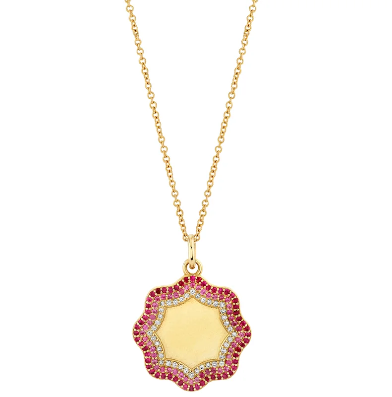 Ladies statement gemstone necklaces-Wave Pendant