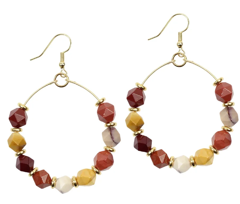 Ladies statement earrings with pearls-The Chloe Earring - Mookaite