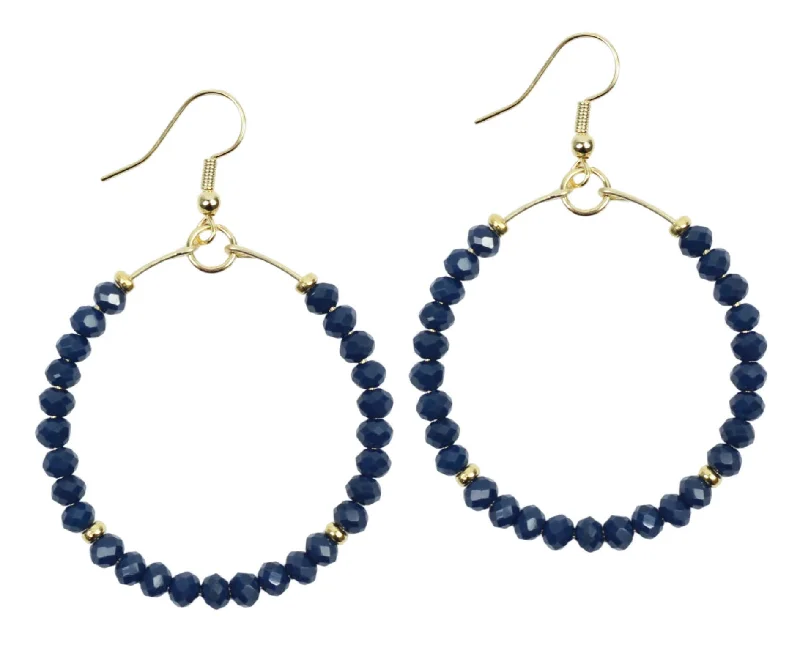 Ladies colorful gemstone earrings-The Chloe Earring - Navy