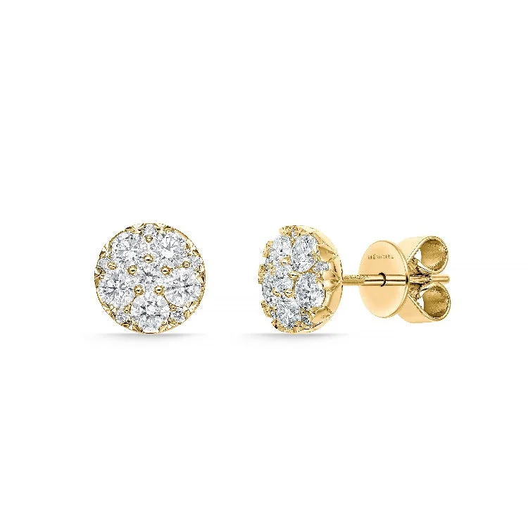 Ladies pearl earrings-Harmony Cluster Studs