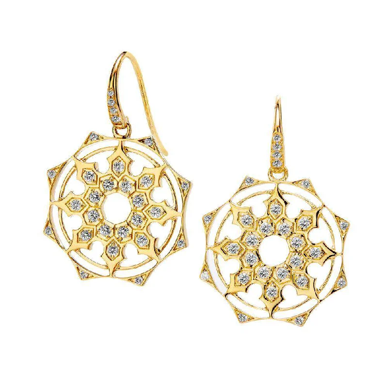 Ladies statement earrings with pearls-Cosmic Octagon Earrings