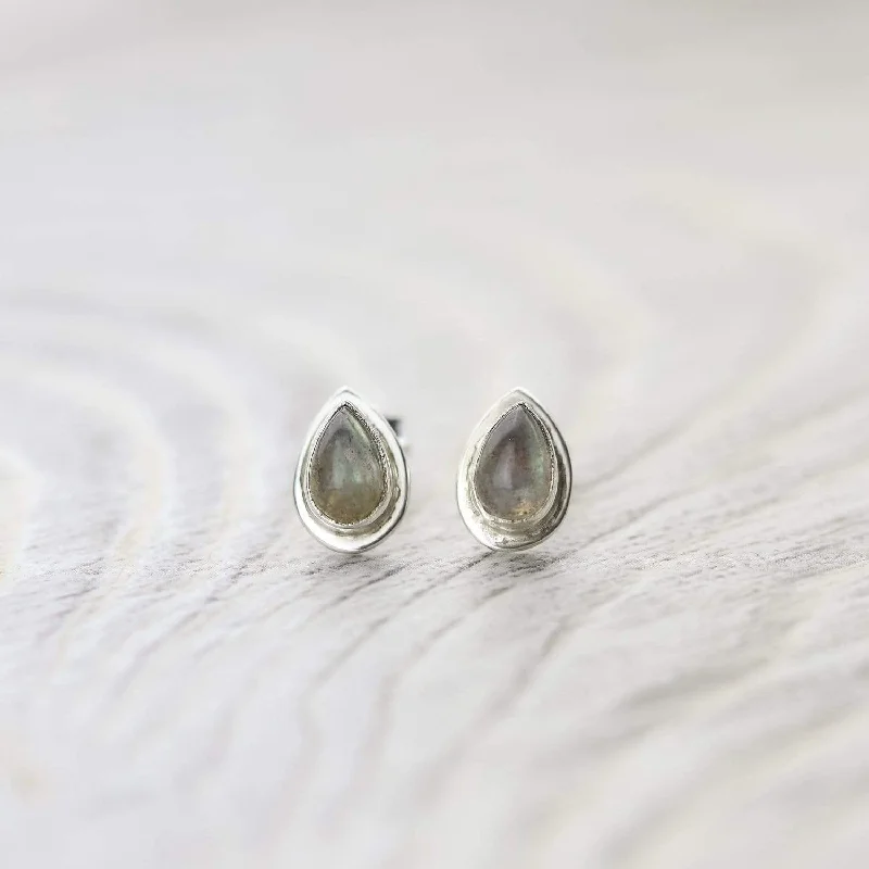 Ladies twisted earrings-Mystical Labradorite Earrings