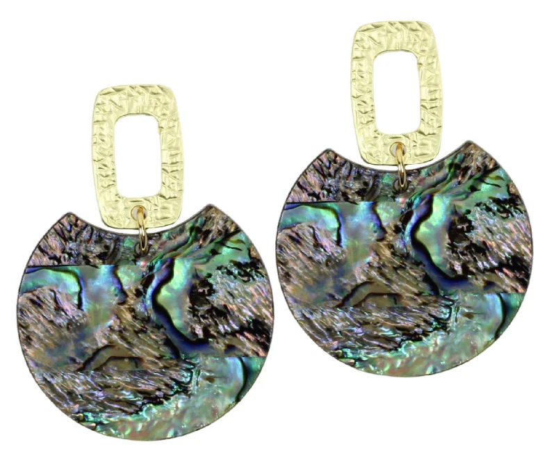 Ladies textured earrings-The Leighton Earring - Abalone