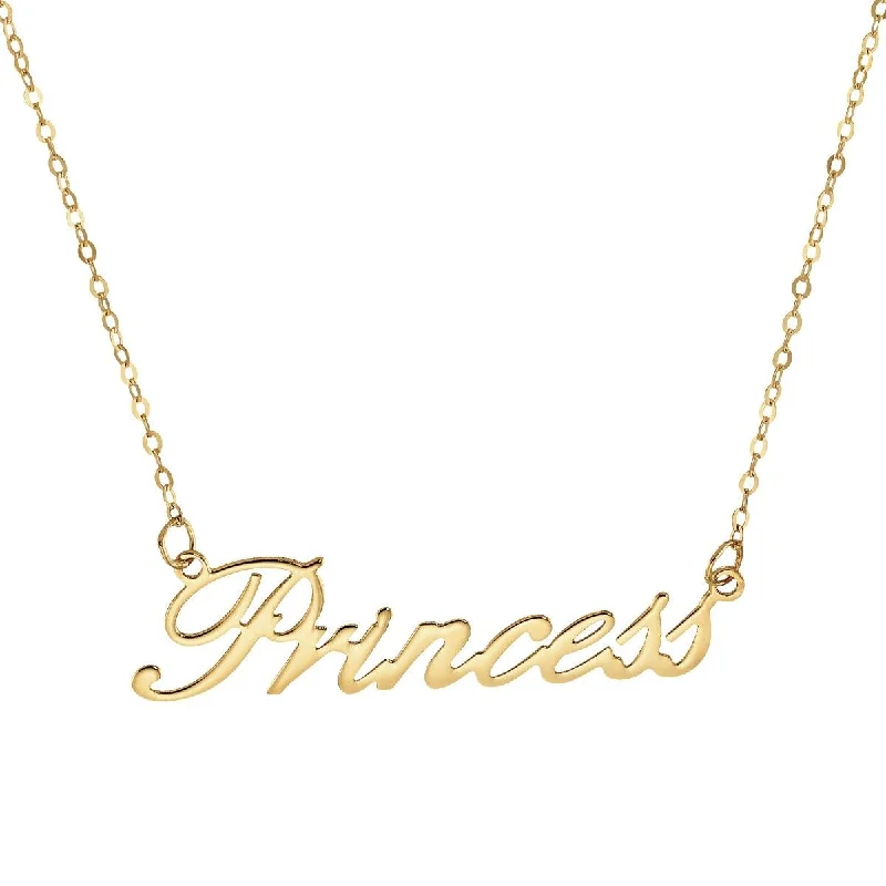 Ladies geometric necklaces-10KT Gold Princess Necklace