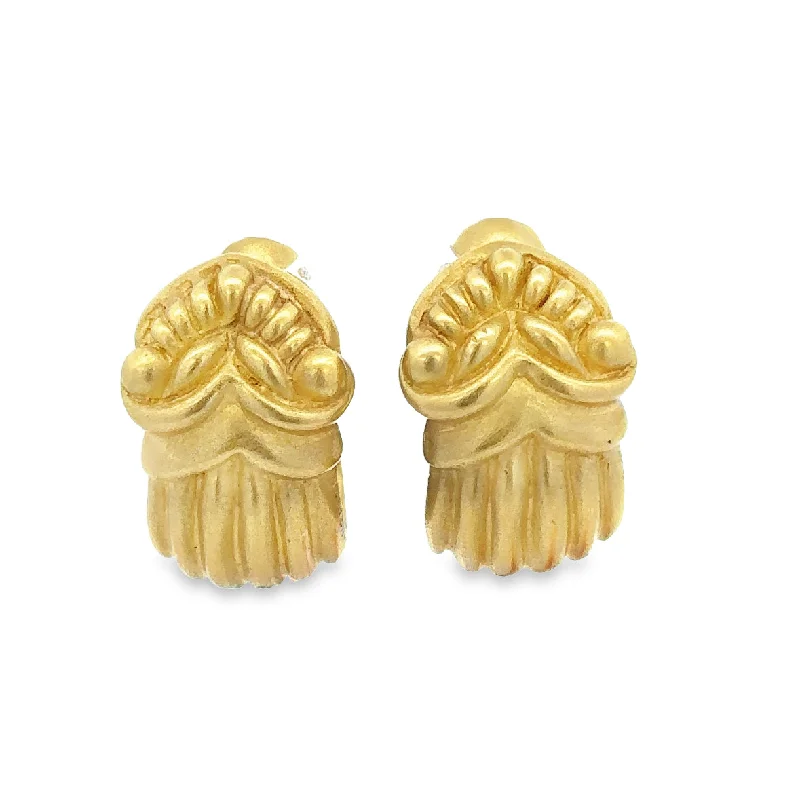 Ladies birthstone stud earrings-Designer Vahe Naltchayan Greek Revival Statement Earrings