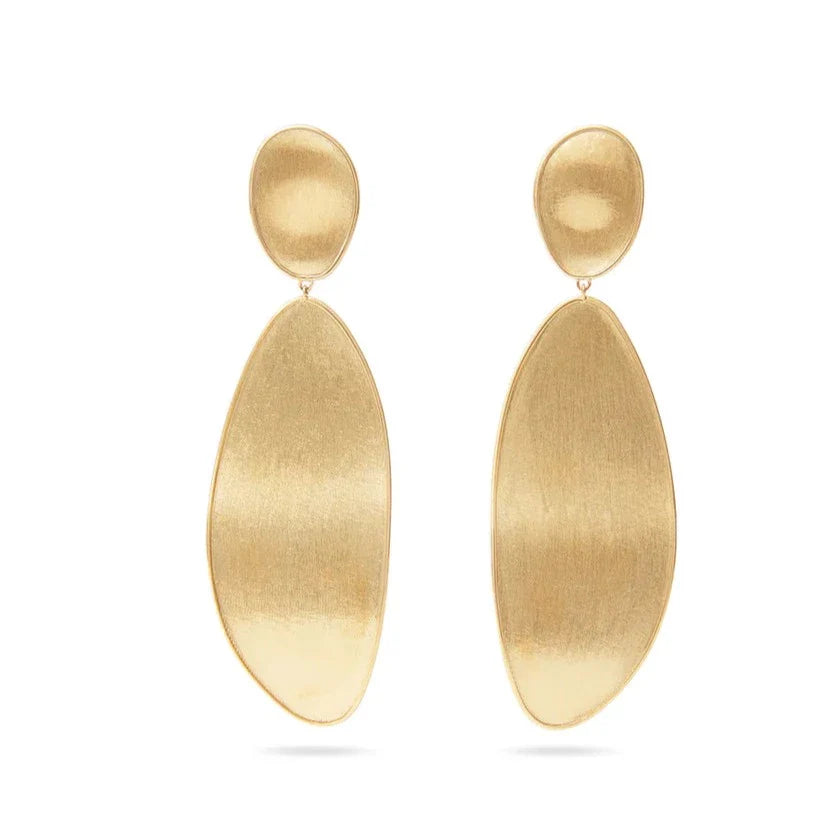 Ladies statement chandelier earrings-Elongated Double Drop Lunaria Earrings