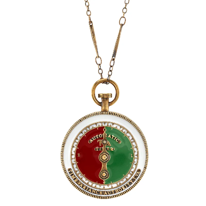 Ladies gold pendant necklaces-Marvel X RockLove MARVEL STUDIOS LOKI TVA Stopwatch Necklace