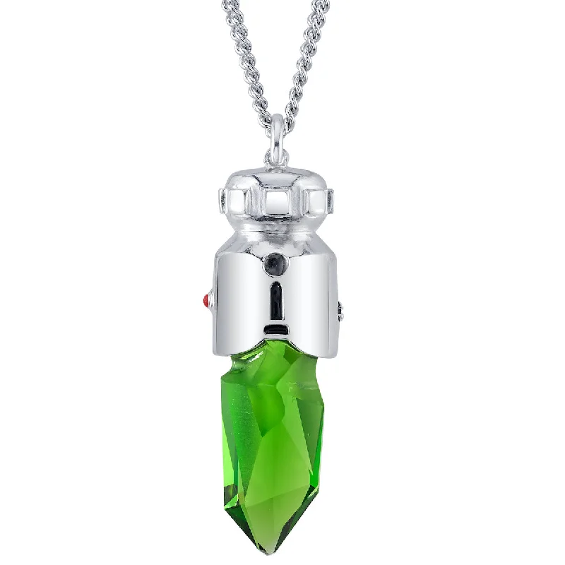 Ladies vintage-style necklaces-Star Wars X RockLove Padawan Ahsoka Tano Green Kyber Crystal Necklace