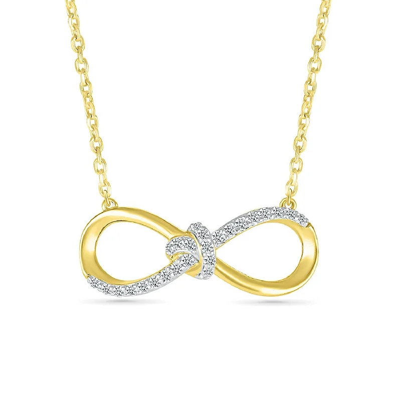 Ladies religious necklaces-1/6 CTW Diamond Infinity 17.5-inch Necklace in 10KT Yellow Gold