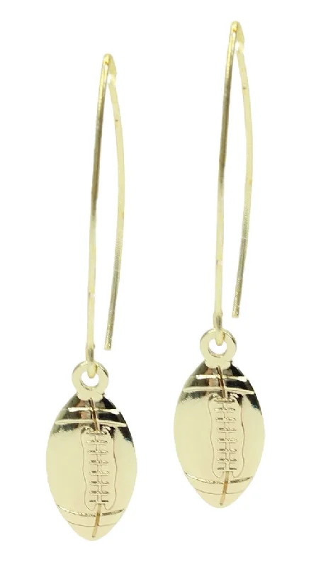 Ladies silver earrings-Football Hoop Earring