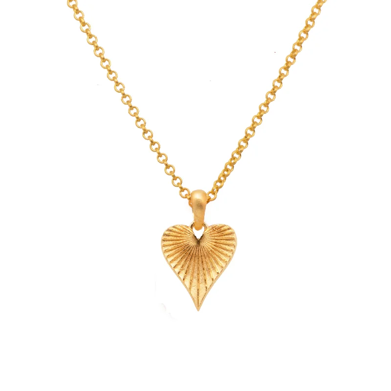 Ladies layered gemstone necklaces-Heart of Joy Pendant Necklace 24 K Gold Vermeil