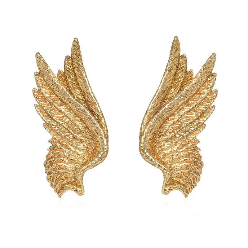 Ladies floral earrings-Mid-century angel wing earrings