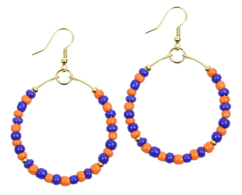 Ladies bridal earrings-The Chloe Earring - Orange + Blue