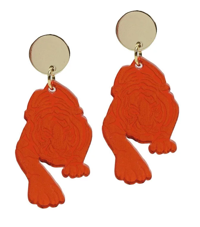 Ladies gemstone drop earrings-Crouching Tiger Earring