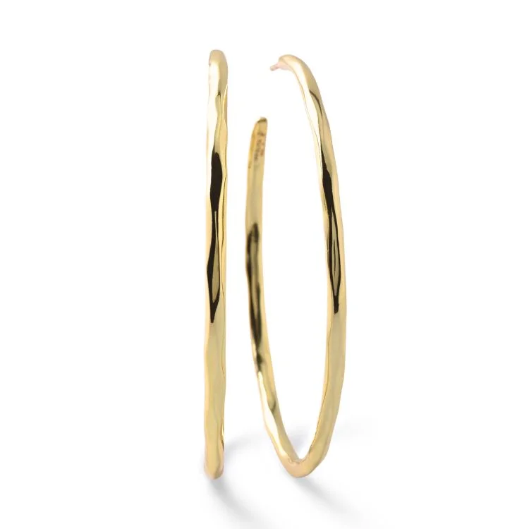 Ladies layered earrings-18k Classico Large Hoop Earrings