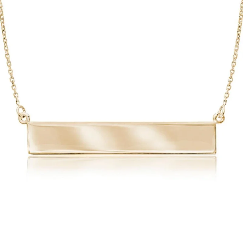 Ladies designer necklaces-14KT Yellow Gold 18-inch Fashion Nameplate Necklace