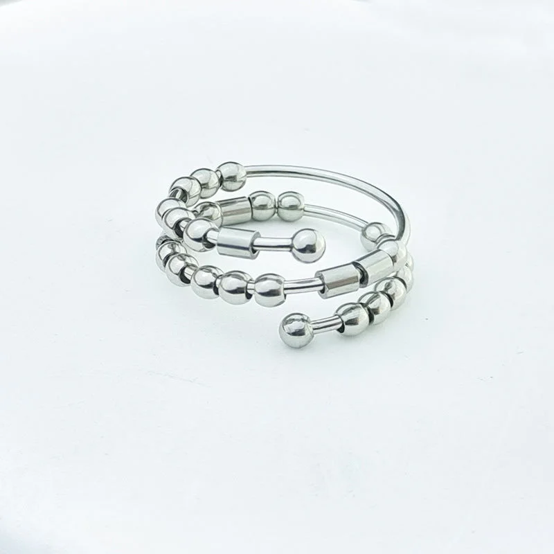 Ladies twisted band rings-Simple Style Geometric Solid Color Stainless Steel Polishing Plating Open Rings