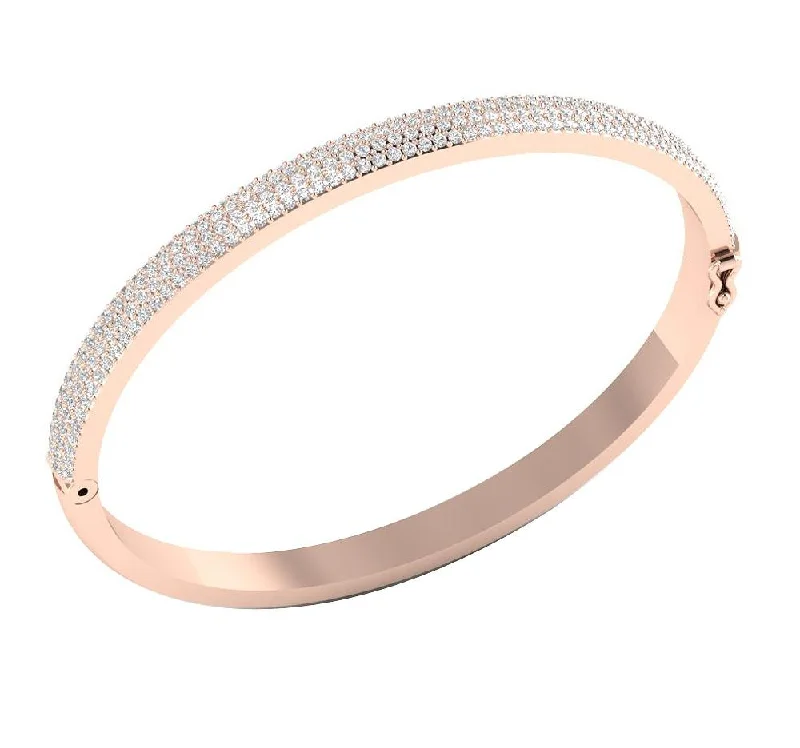 Ladies twisted bangles-The Abigail Diamond Bangles Bracelet 14k/18k White Yellow Rose Gold