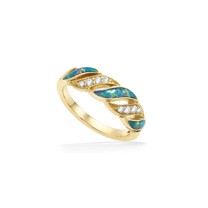 Ladies engagement rings with diamonds-Kabana Opal Ring