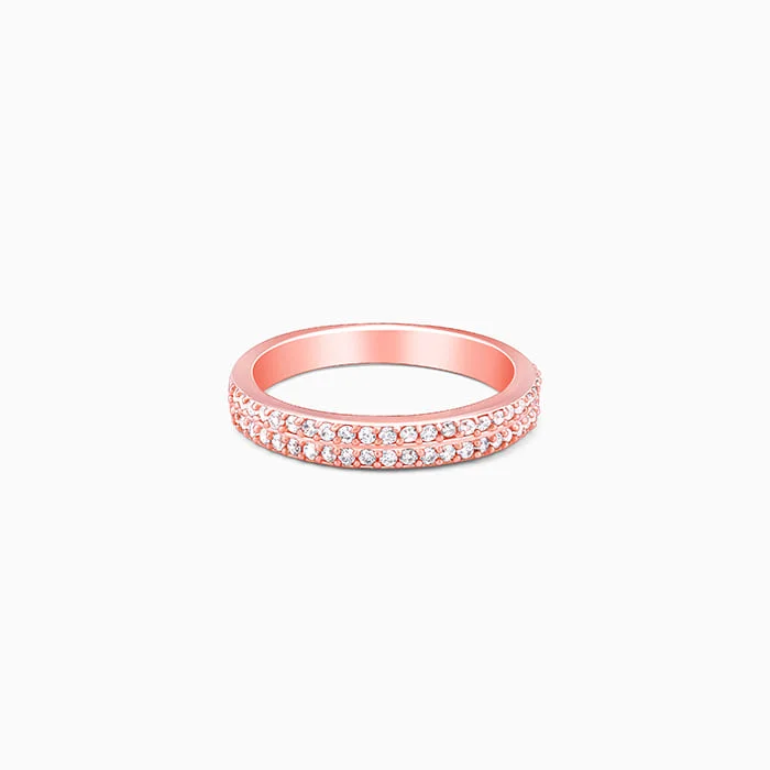 Ladies platinum rings-Rose Gold Slender Ring